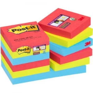 Image of Post it Super Sticky Notes 48 x 48mm Assorted 12 Pieces of 90 Sheets