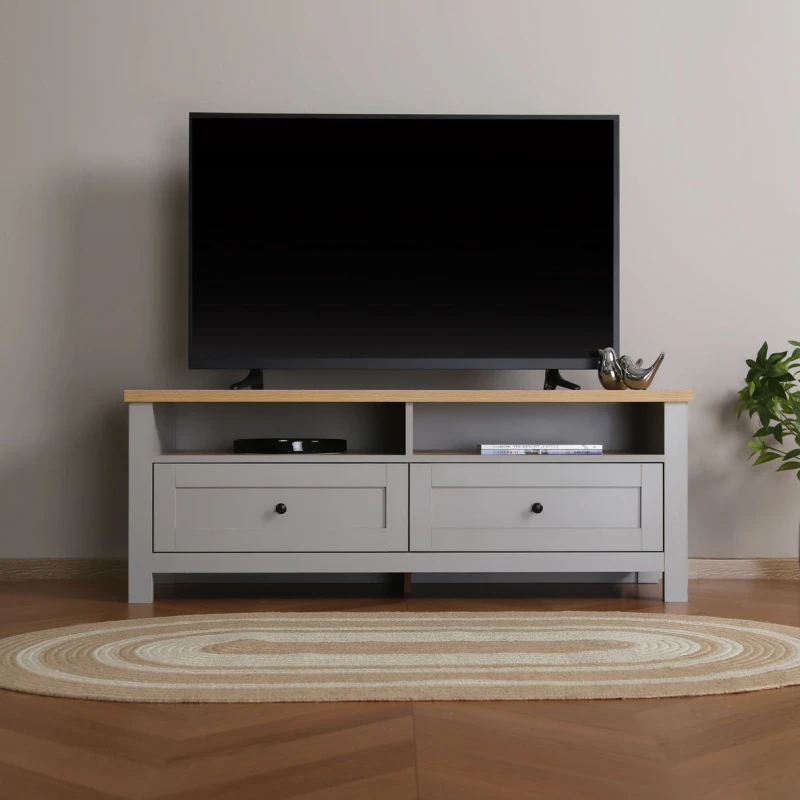Image of Home Garden Direct Wiltshire Contemporary TV Unit - Grey Grey Unisex