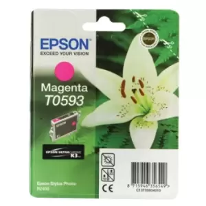 Image of Epson T0593 Ink Cartridge Ultra Chrome K3 Magenta C13T05934010