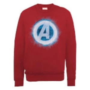Image of Marvel Avengers Assemble Glowing Logo Sweatshirt - Red - L