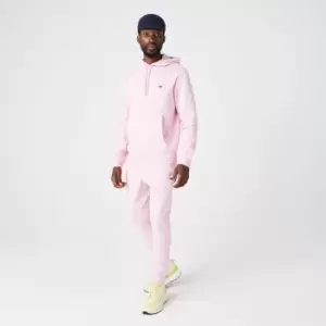 Image of Mens Lacoste Organic Cotton Hooded Sweatshirt Size 3 - S Pink