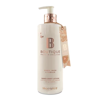 Boutique Amber, Musk & Vanilla Hand & Body Lotion 500ml