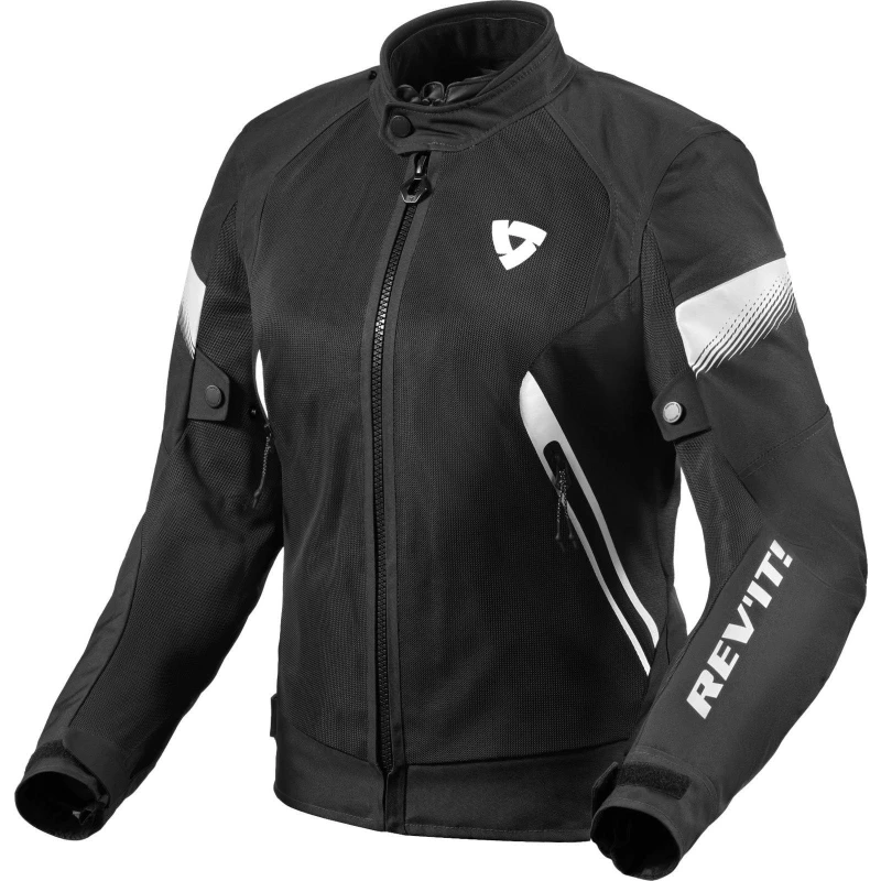 Image of Rev It Control Air H2O Ladies Motorcycle Jacket 34 Black White (UK 6) Black White