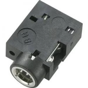 image of 3.5mm audio jack Socket horizontal mount Number of pins 3 Stereo Black Conrad Components