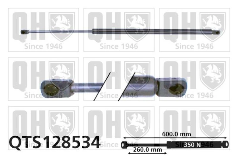Image of QUINTON HAZELL Tailgate strut QUINTON HAZELL QTS128534
