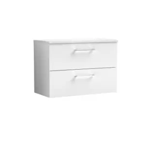 image of Nuie Arno 800mm Wall Hung 2 Drawer Vanity & Sparkling White Laminate Top Gloss White