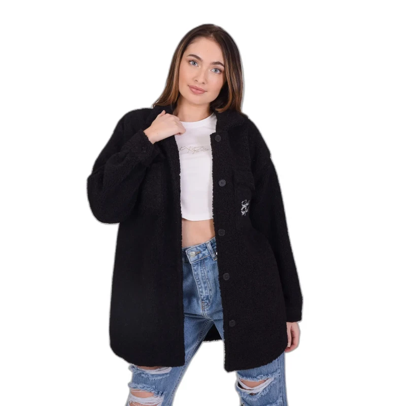 Image of Project X Paris Womens basic pilou overshirt jacket Project X Paris Noir Female XS