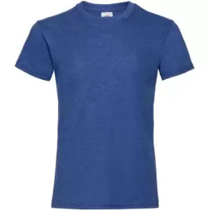 Image of Fruit Of The Loom Girls Childrens Valueweight Short Sleeve T-Shirt (5-6) (Retro Heather Royal)