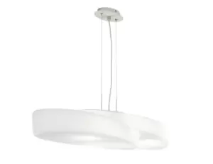 image of Ufo Ceiling Pendant 6 Light E27 IP44, Matt White, Opal White