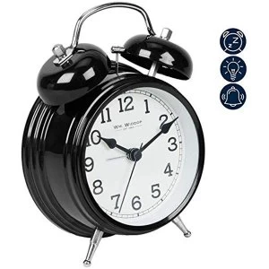 Image of Double Bell Alarm Clock 17.5cm - Black
