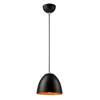 image of Lamkur Lighting - Livia Dome Pendant Ceiling Lights Black, 1x E27