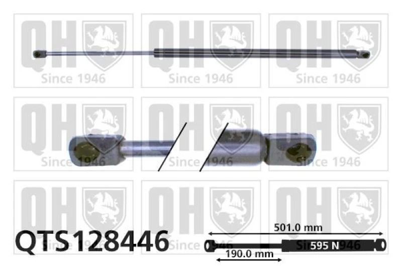 Image of QUINTON HAZELL Tailgate strut QUINTON HAZELL QTS128446