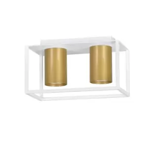 Image of Emibig Tiper White/Gold Surface Mounted Downlight 2x GU10