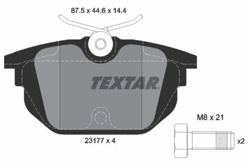 Image of TEXTAR 2317703 Brake pad set not prepared for wear warning indicator, with brake caliper screws Brake Pad Set,disc brake (402)