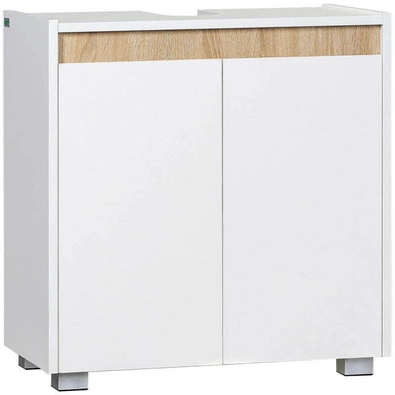 Image of KLEANKIN kleankin Modern Bathroom Sink Cabinet, Floor Standing Under Sink Cabinet White 5056602916077