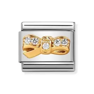 image of Nomination Classic Gold CZ Bow Charm