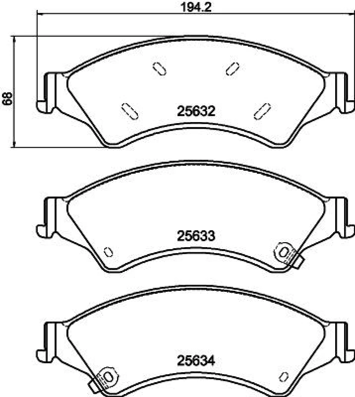 Image of HELLA Brake pad set HELLA 8DB 355 020-781