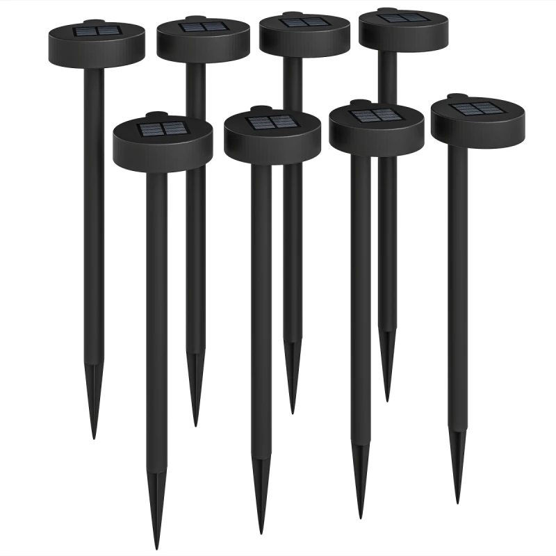 Image of Outsunny Solar Stake Lights 8 Pack, IP44 Pathway Lighting, Auto On/Off LED - Outsunny 5063603568891