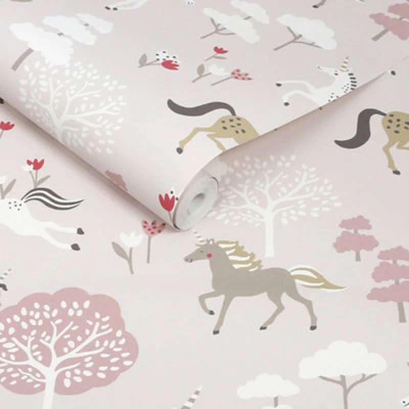 Image of Sophie Allport Forest Ponies Chalk Blush Wallpaper