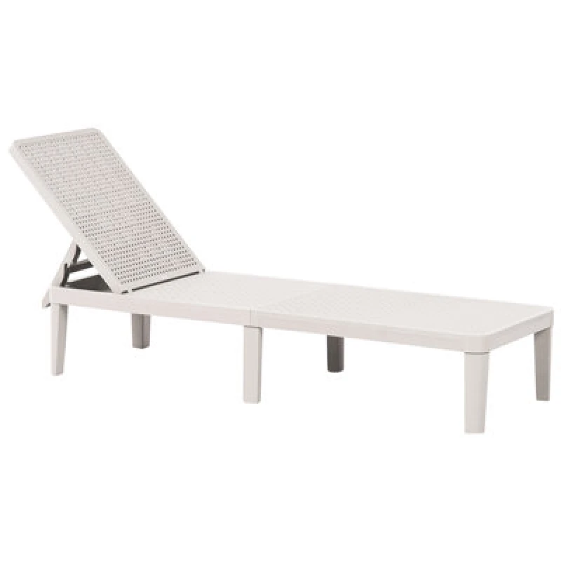 Image of Beliani Sun Lounger Ossimo Reclining Synthetic Material Light Grey