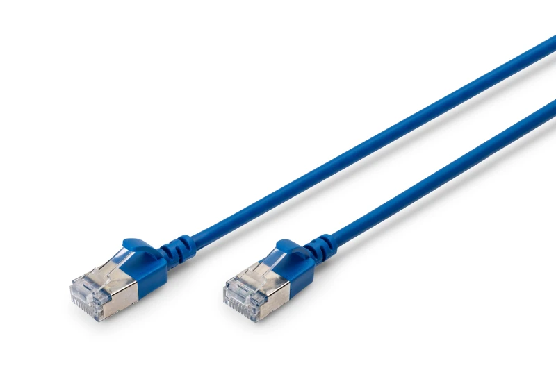 Image of Digitus CAT 6A F-FTP Slim patch cord. 0.3m. blue
