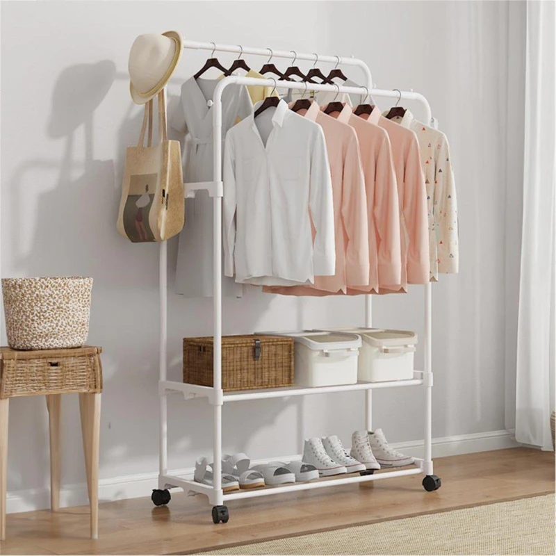 Image of LIFE IDEAS White Modern Bedroom Clothes Rack White M