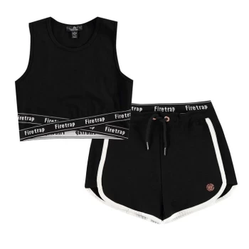 image of Firetrap Fleece Short Set - Black/White