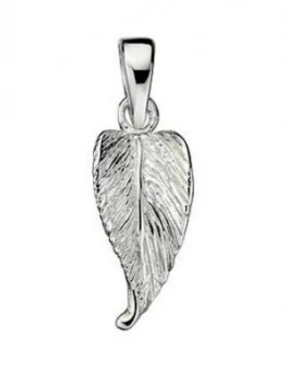 image of The Love Silver Collection Sterling Silver Leaf Drop Pendant