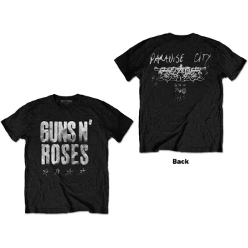 Image of Guns N' Roses - Paradise City Stars Unisex Large T-Shirt - Black