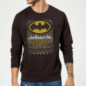 Image of DC Seasons Greetings From Gotham Christmas Sweatshirt - Black