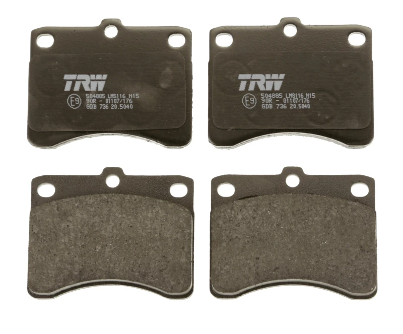 Image of TRW GDB736 Brake pad set not prepared for wear warning indicator Brake Pad Set,disc brake (402)