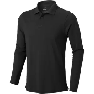 image of Elevate Mens Oakville Long Sleeve Polo Shirt (XS) (Anthracite)