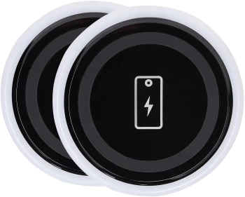 Image of Status 1A Wireless Desktop Charger Pad for Qi Charging Compatible Phones - Twin Pack, Black