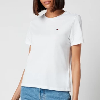 Image of Tommy Jeans Womens Regular Crew Neck T-Shirt - White - L