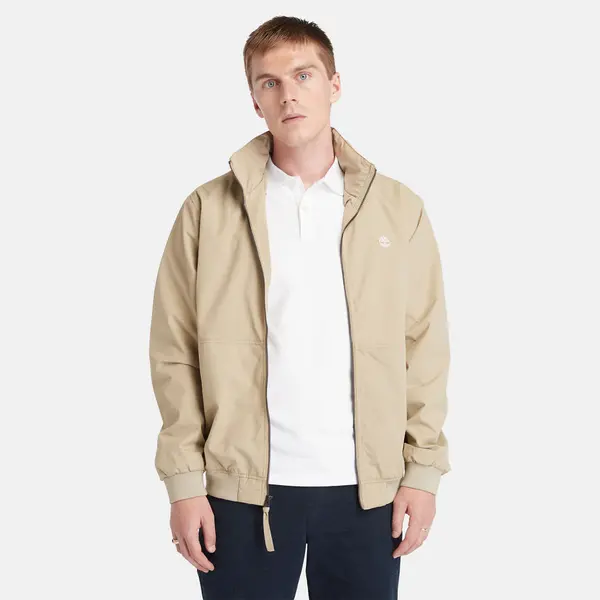 image of Timberland Water-resistant Bomber Jacket For Men In Beige Beige, Size M