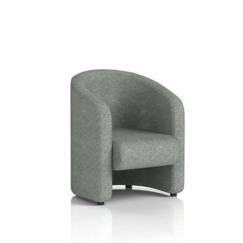 Image of Lamport Office Armchair with Black Feet in Rivet Fabric - Prime