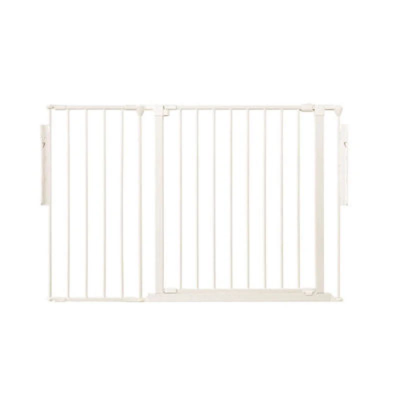 Image of Safetots Premium Multi Panel Room Divider, Up To 115Cm Wide, White, 70Cm Tall, Flexible Barrier With Door For Baby And Toddler