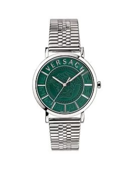 Image of Versace Greca Logo Chronograph - 43Mm Ss Case Green Dial - Ss Band