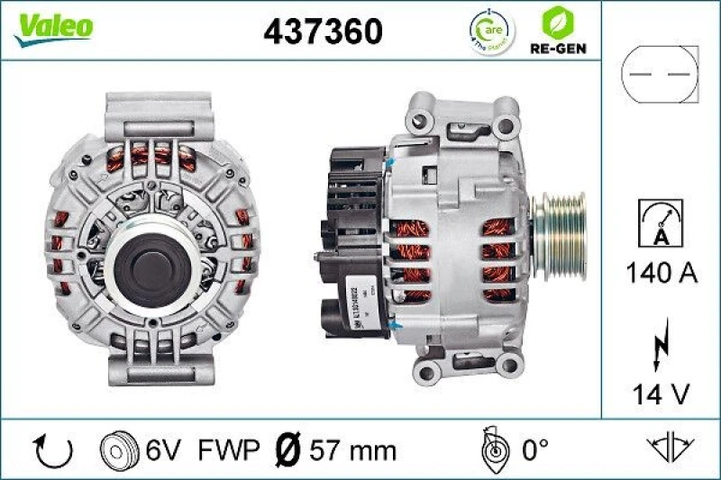 Image of RIDEX 4G0121 Generator Alternator Charging Current: 140A, Voltage: 14V, with integrated regulator Alternator (4)