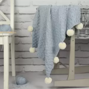 Image of Bella Baby Blanket Knitting Kit Blue
