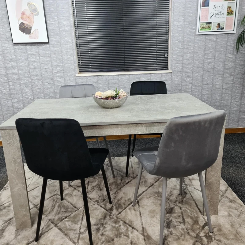 Image of KOSY KOALA KOSY KOALA Dining Table Set with 4 Chairs Dining Room and Kitchen table set of 4 in Grey Grey One Size Unisex 5060711585925
