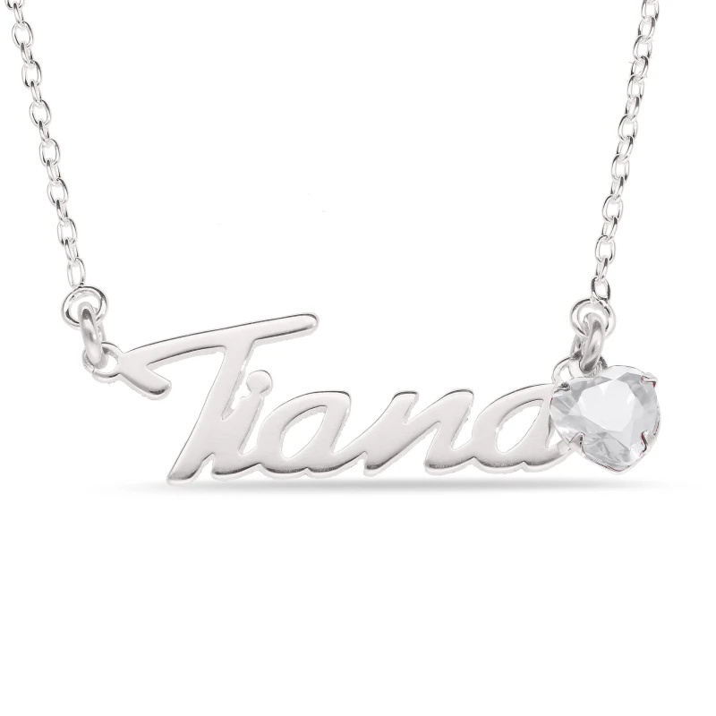 Image of Be You Sterling Silver April CZ Birthstone Pendant Silver female One Size