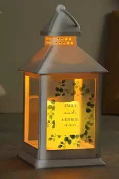 Image of Personalised Botanical White Lantern