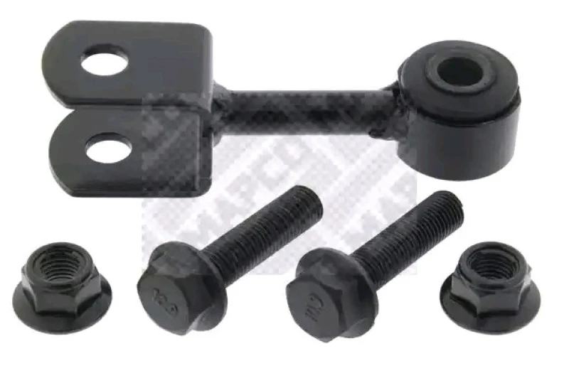 Image of MAPCO 52896 Anti-roll bar link Rear Axle Right, with fastening material Steel Link Stabiliser (3229)