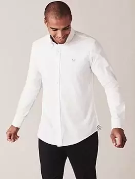 Image of Crew Clothing Crew Slim Fit Oxford Shirt - White, Size L, Men