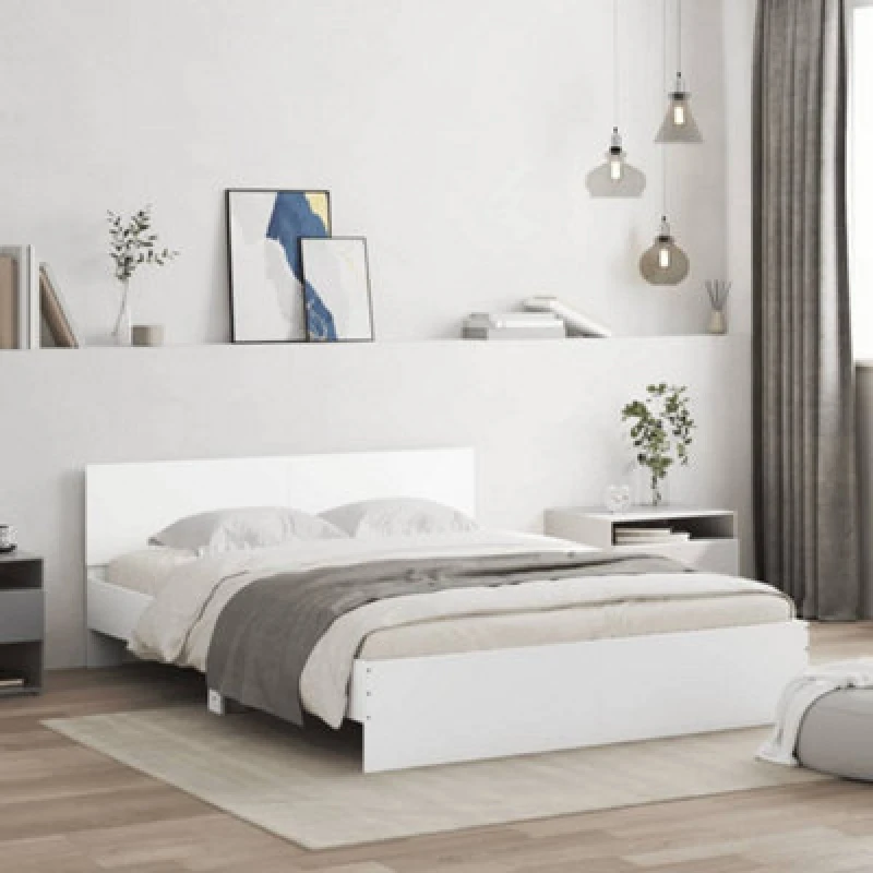 Image of Vidaxl Bed Frame Without Mattress White 140X190 Cm