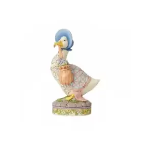 Image of Wearing a shawl and a poke bonnet. (Jemima Puddle-Duck)