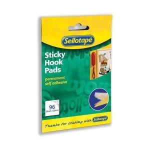 image of Sellotape Sticky Hook Pads Yellow Pack of 96