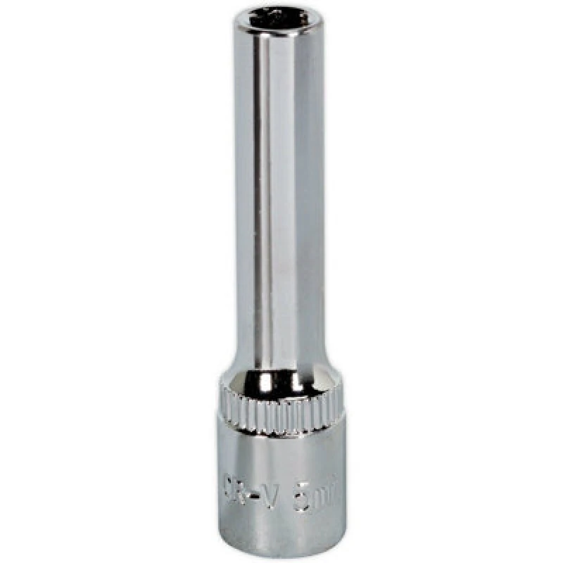 Image of Loops 5mm Forged Steel DEEP Drive Socket - 1/4" Square Drive Polished Chrome Vanadium Metallics