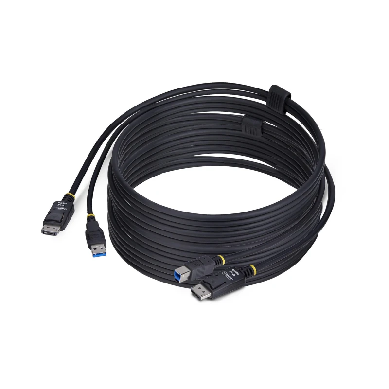Image of StarTech.com StarTech.com 10ft (3m) DisplayPort and USB 5Gbps KVM Cable, 4K 60Hz, Universally Compatible DP 1.2/USB 3.0 Combo Cable for KVM Switches D